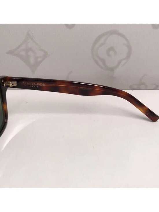 Saint Laurent Tortoise Shell Sunglasses with Green Lenses SL 51 CUT 002 main image 9
